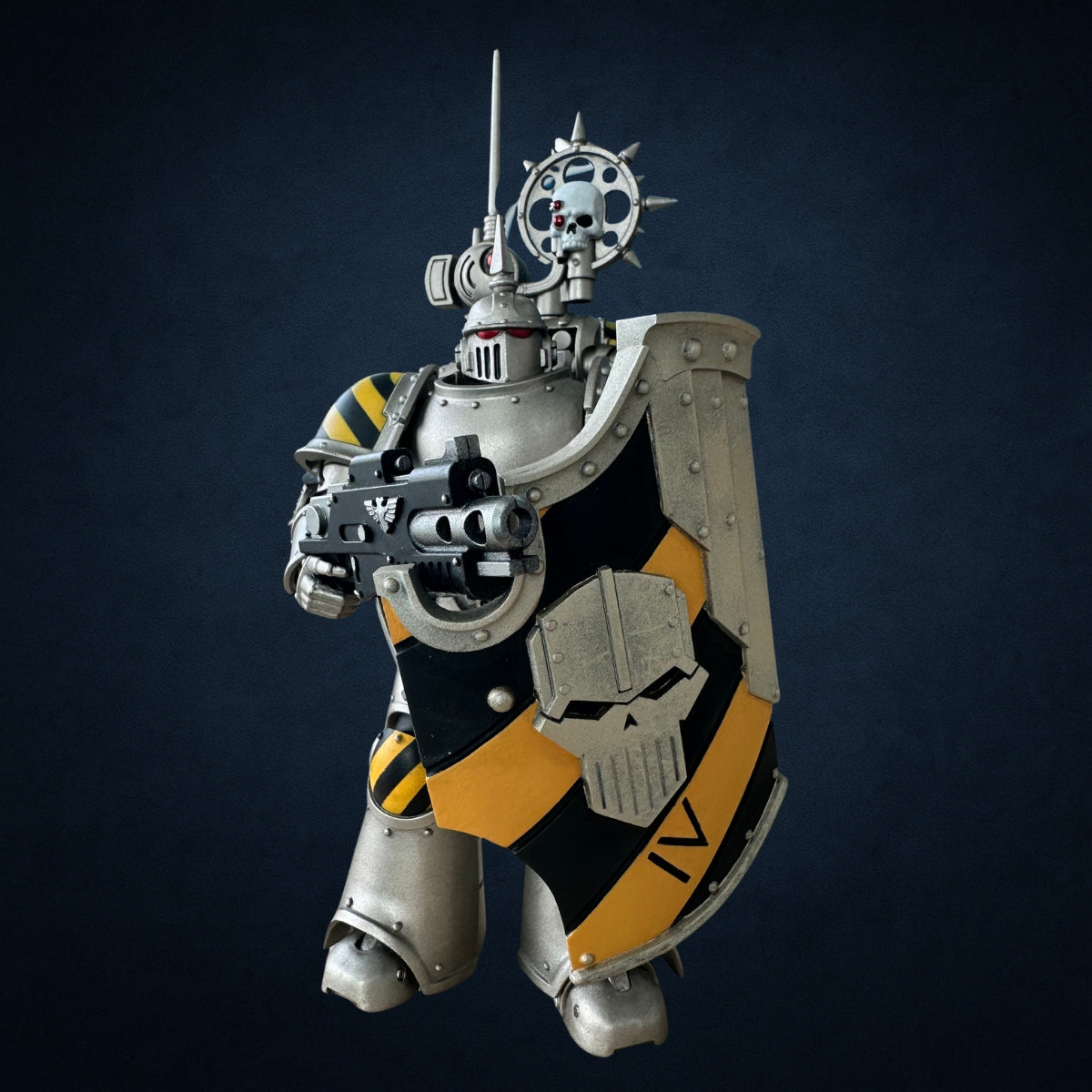 Iron Warriors Hazard Stripe Shield