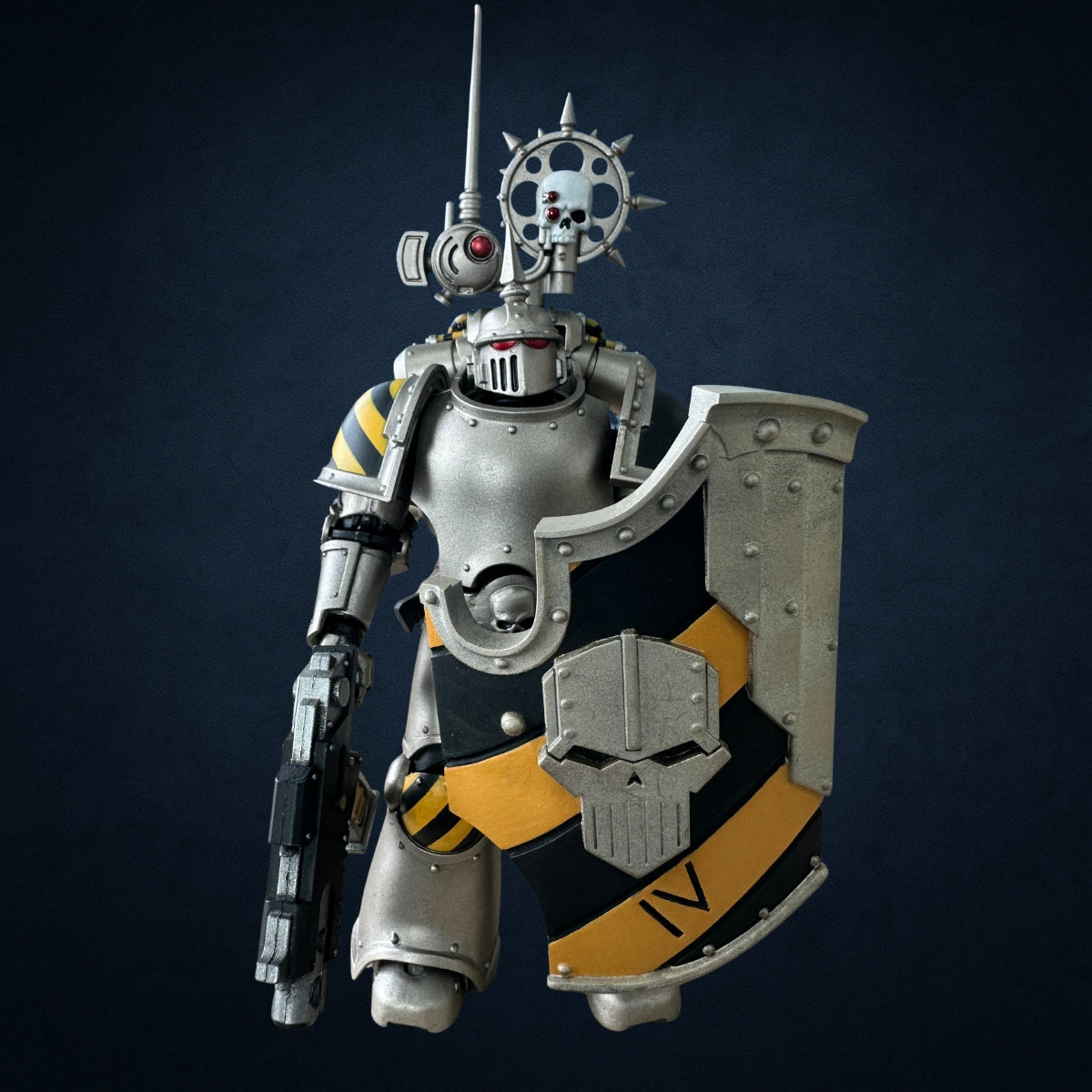 Iron Warriors Hazard Stripe Shield