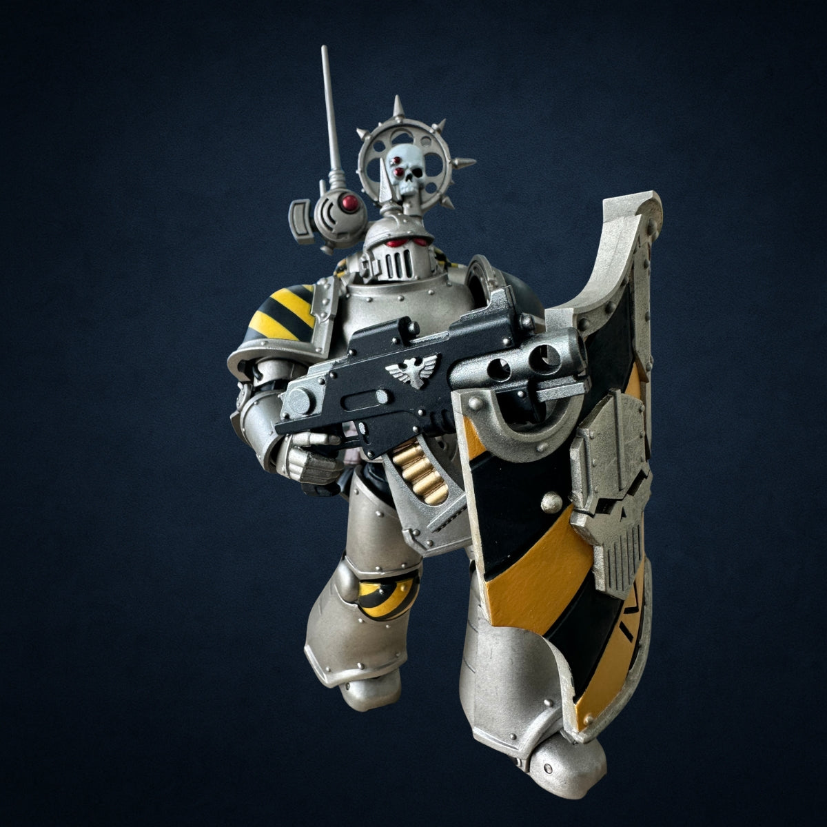 Iron Warriors Hazard Stripe Shield